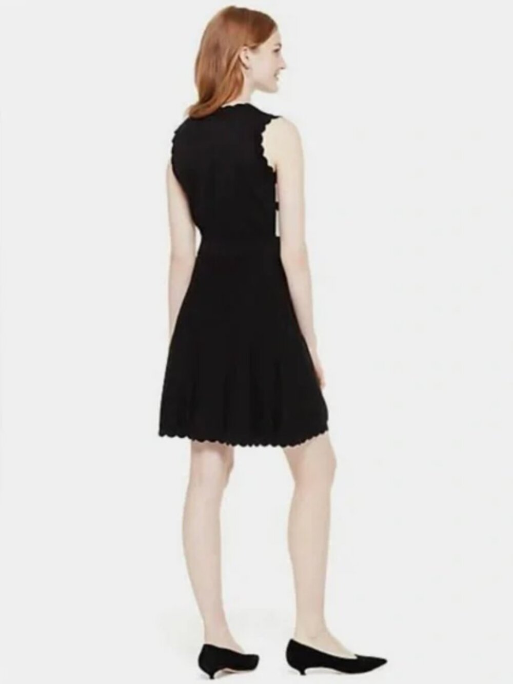 Kate Spade Lace Jacquard Sweater Dress - Black & White Scalloped - Size M BNWT - Picture 3 of 6